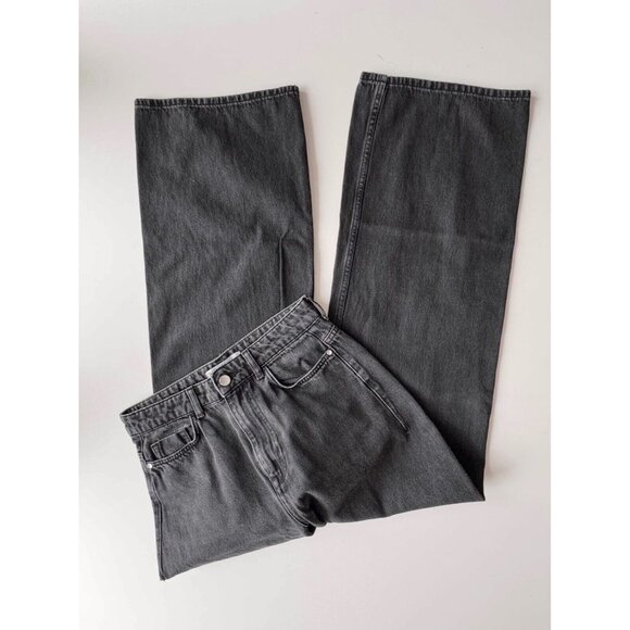 ZARA Vintage Black Denim High Rise Loose Wide Leg Ankle Jeans, Size 6/28 - Picture 5 of 11